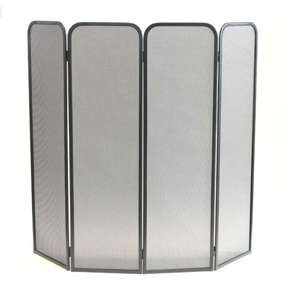 Protector de estufa con 4 puertas en acero pintado de negro Made in Italy - Kiwi viadurini