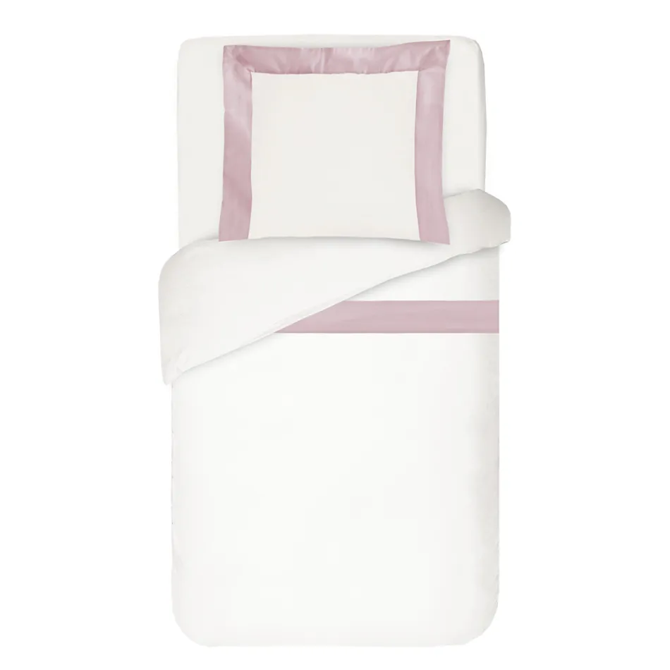 Juego de funda nórdica 100 % algodón y 10 % satén de algodón con 1 funda de almohada - Detalle viadurini