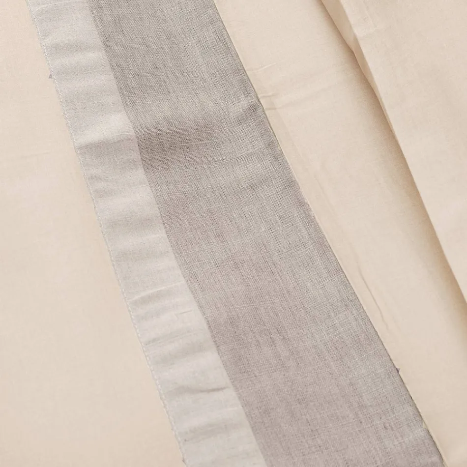 Juego de funda nórdica para cama de matrimonio en 90% algodón y 10% lino fabricado en Italia - Nestlé viadurini