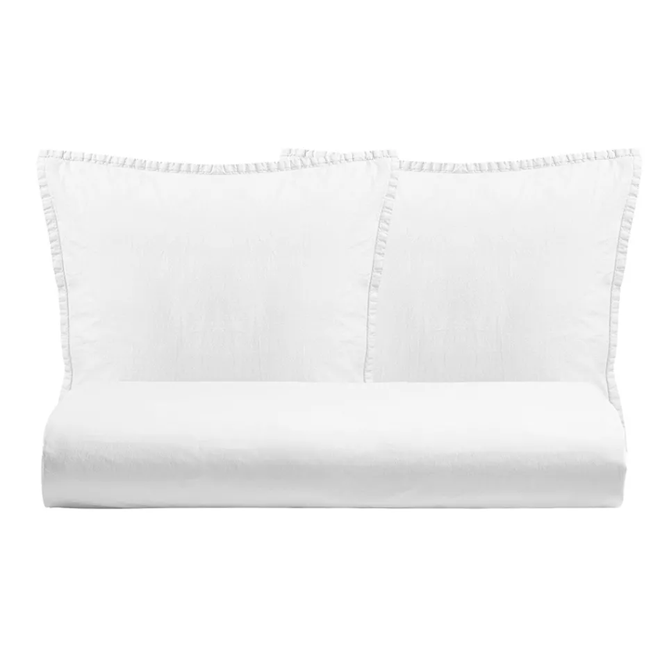 Juego de funda nórdica doble de puro algodón teñido en prenda con 2 fundas de almohada - Delicacy viadurini