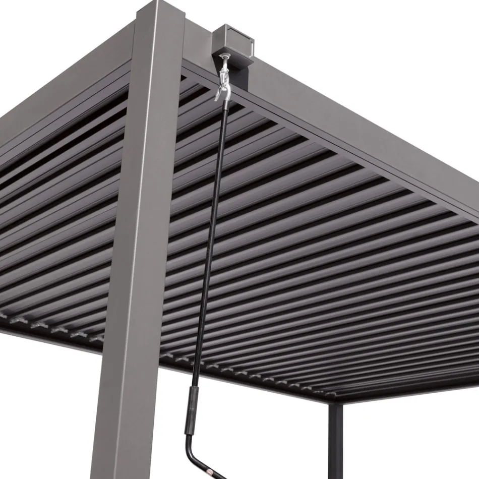 Pérgola de aluminio antracita con techo ajustable - Vitta viadurini