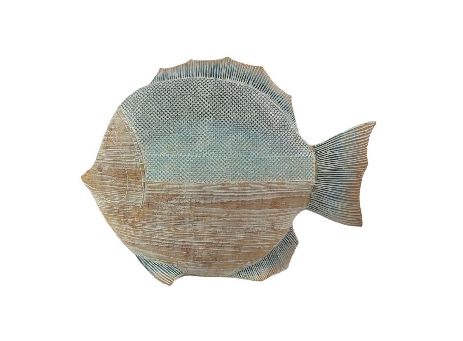 Decoración de cerámica independiente con diseño de efecto antiguo de pez - Neomo viadurini