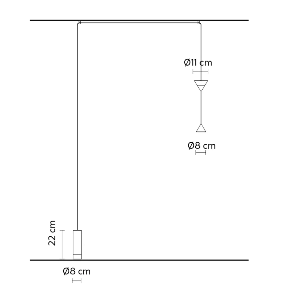 Lámpara de Pie en Aluminio Negro y Diseño Minimal de Doble Cono - Mercado viadurini