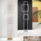 Lámpara de pie LED de diseño en metal pintado dorado o plateado - Formal viadurini