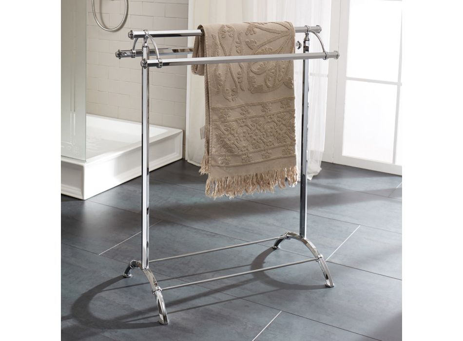 Perchero para toallas de baño vintage de latón fabricado en Italia - Aristide viadurini