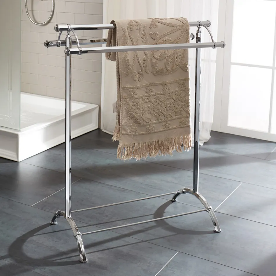 Perchero para toallas de baño vintage de latón fabricado en Italia - Aristide viadurini