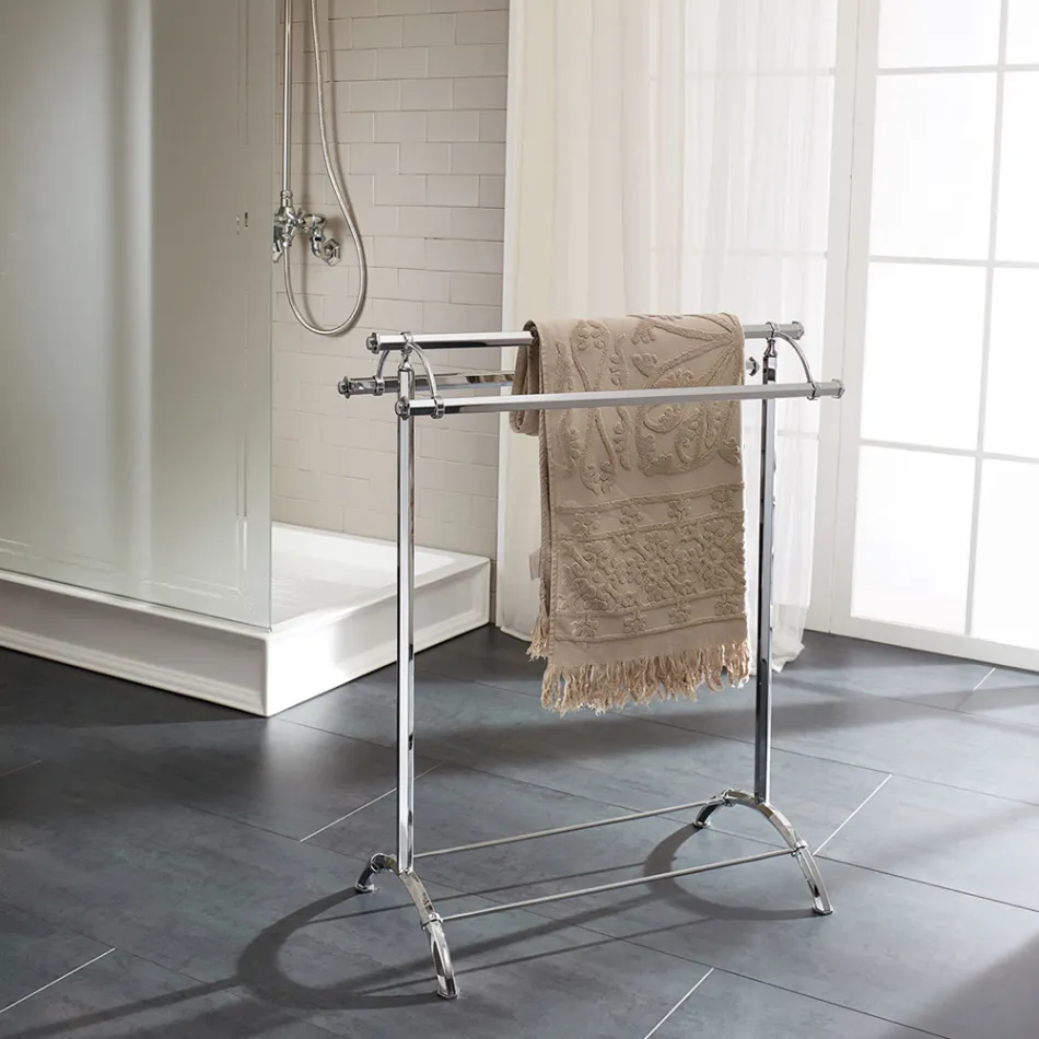 Perchero para toallas de baño vintage de latón fabricado en Italia - Aristide viadurini