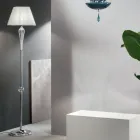 Lámpara de pie clásica en vidrio Rigaton hecho a mano y metal dorado - Fievole viadurini