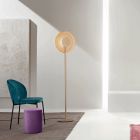 Lámpara de pie con Luz LED en Metal Pintado y Cristal Ámbar Grano - Albizia viadurini
