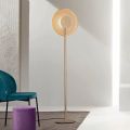 Lámpara de pie con Luz LED en Metal Pintado y Cristal Ámbar Grano - Albizia