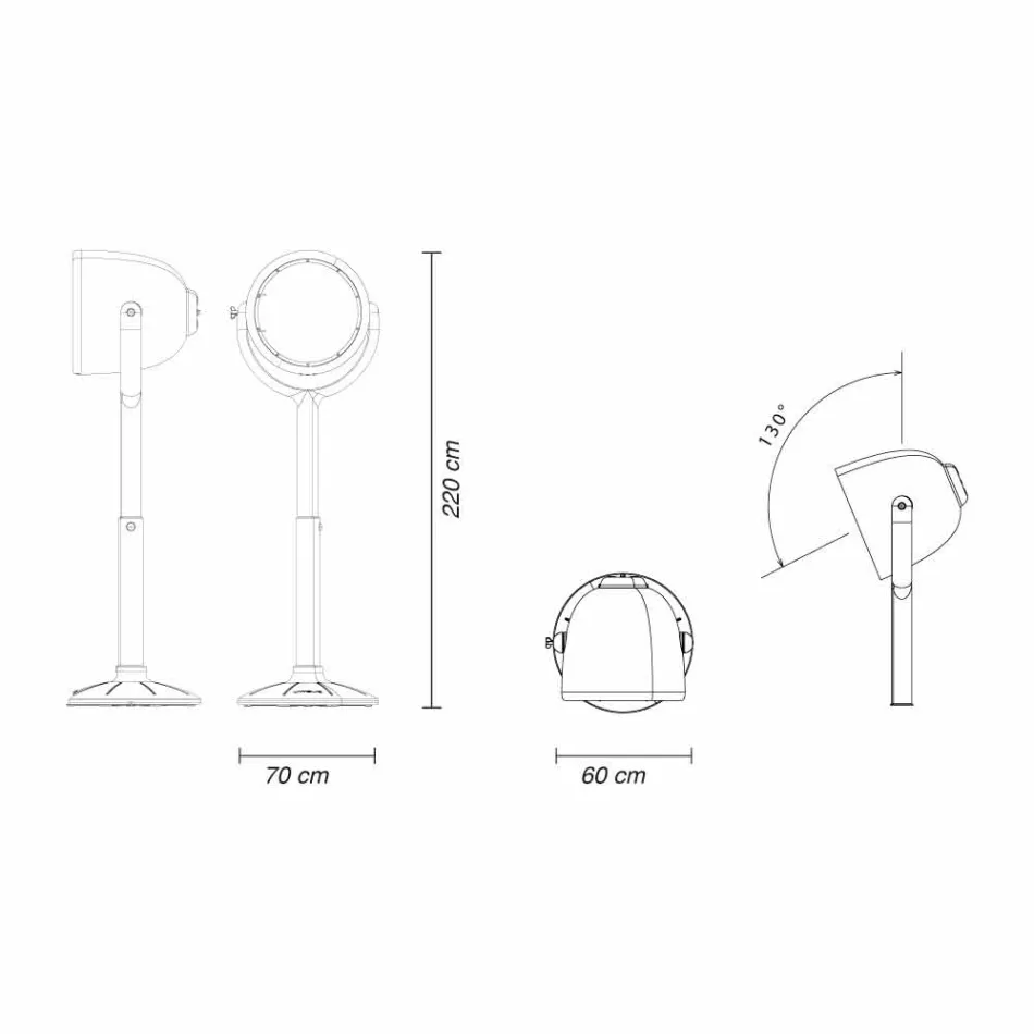 Lámpara de pie para exteriores Poleasy Design, 2 colores - Hollywood by Myyour viadurini