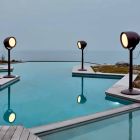 Lámpara de pie para exteriores Poleasy Design, 2 colores - Hollywood by Myyour viadurini