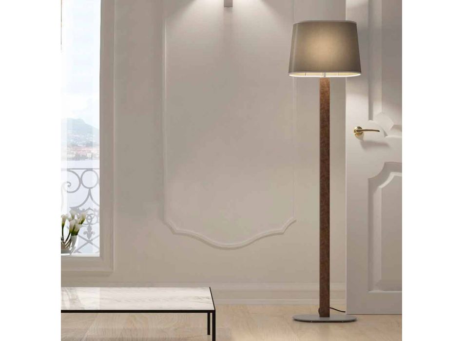Lámpara de pie de diseño moderno en metal con pantalla de tela Made in Italy - Jump viadurini