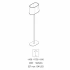 Lámpara de pie de diseño moderno en metal con pantalla de tela Made in Italy - Jump viadurini