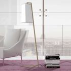 Lámpara de pie de metal con pantalla moderna de algodón blanco Made in Italy - Barton viadurini