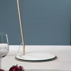 Lámpara de pie de metal con pantalla de pvc revestida de tela - Adriana viadurini