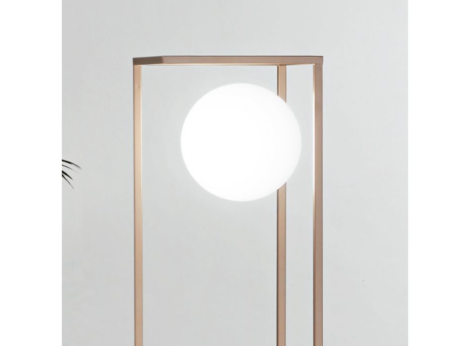 Lámpara de pie moderna de metal revestido en polvo y vidrio soplado - Zenio viadurini