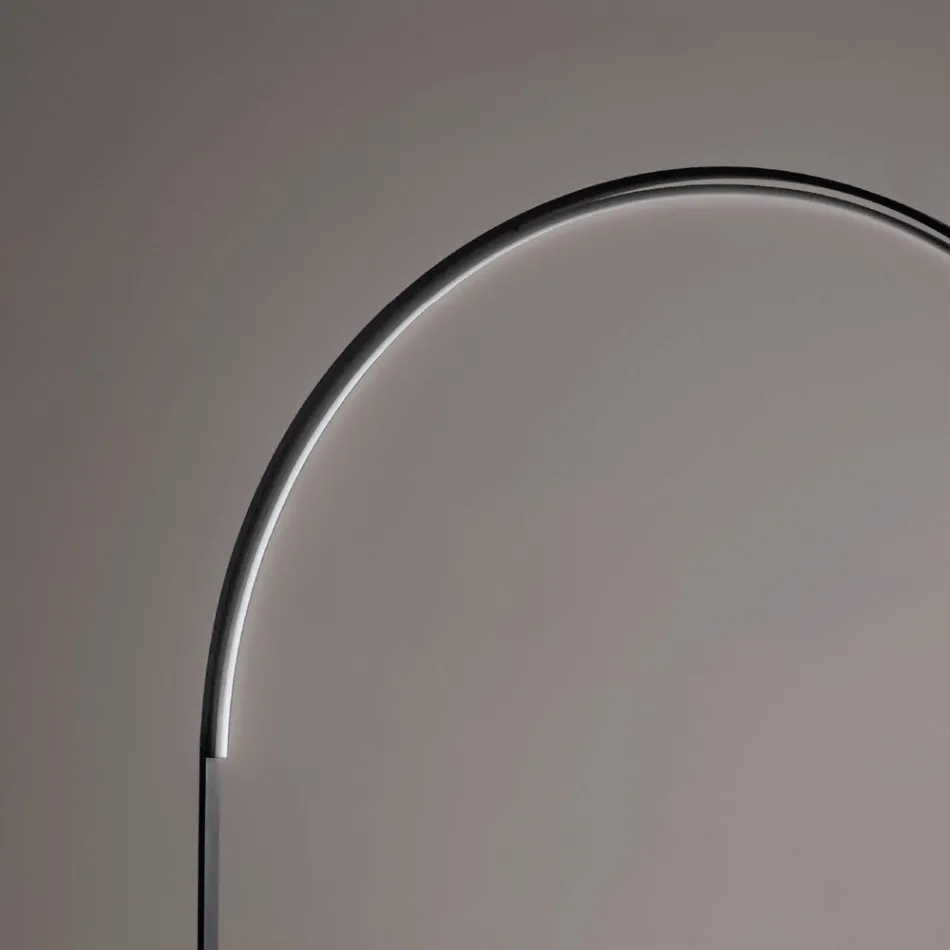 Lámpara de pie moderna con luz LED regulable en metal pintado - Picea viadurini