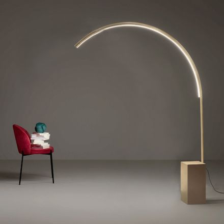 Lámpara de pie moderna con luz LED regulable en metal pintado - Picea viadurini