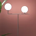 Lámpara de pie moderna en vidrio veneciano con carcasa soplado a mano - Nieve viadurini