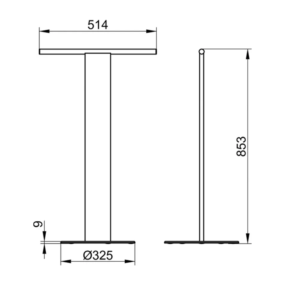 Toallero de pie para lavabo en aluminio blanco o negro - Alcade viadurini