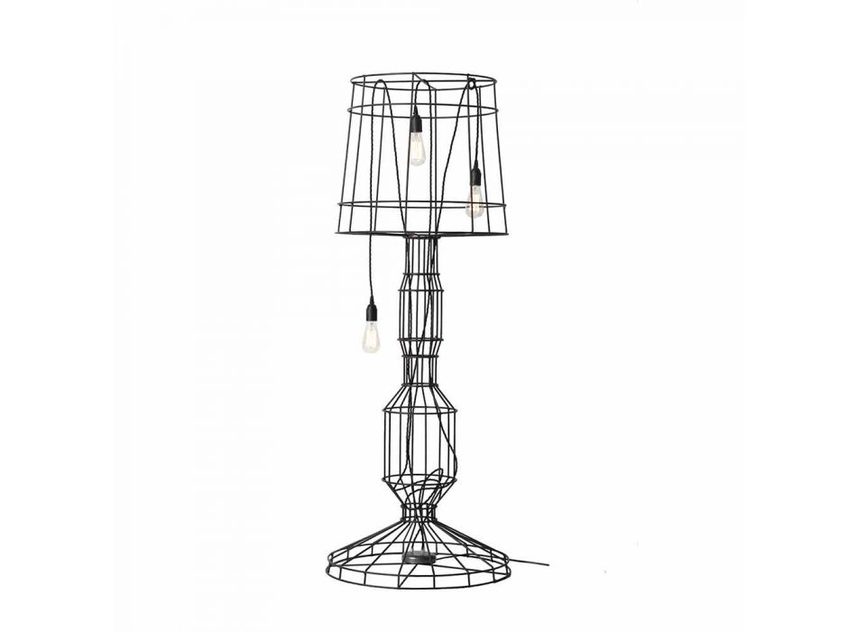 Lámpara de pie para salón 3 luces en metal blanco o natural estilo minimalista - Estilo viadurini
