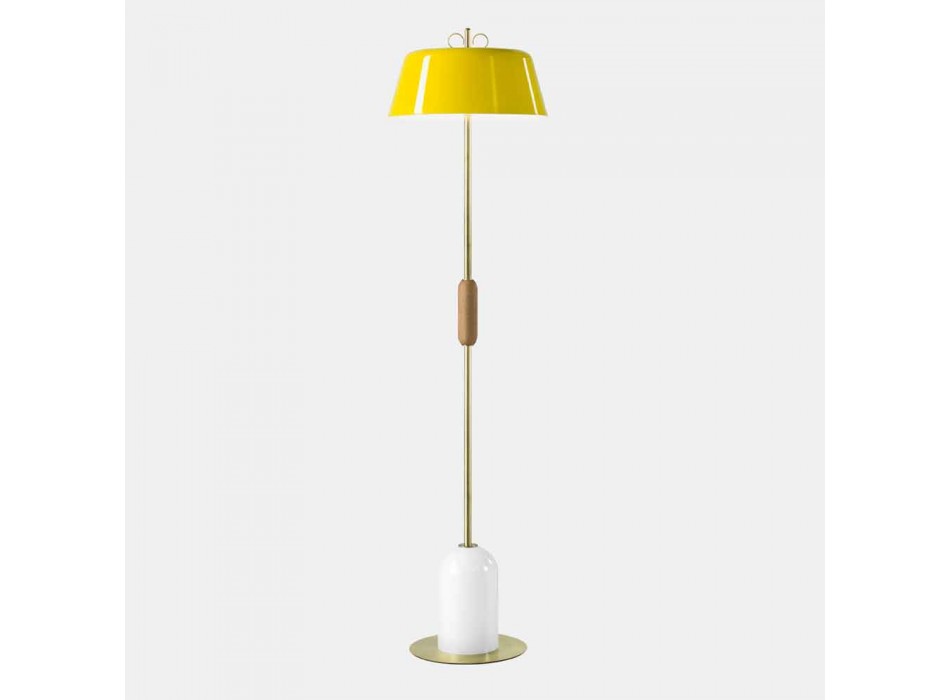 Lámpara de pie para sala de estar de aluminio coloreado y latón con 5 acabados - Bonton by Il Fanale viadurini