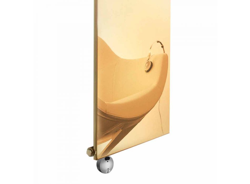 Placa radiante eléctrica vertical en dorado de diseño moderno hasta 1000 W - hielo viadurini
