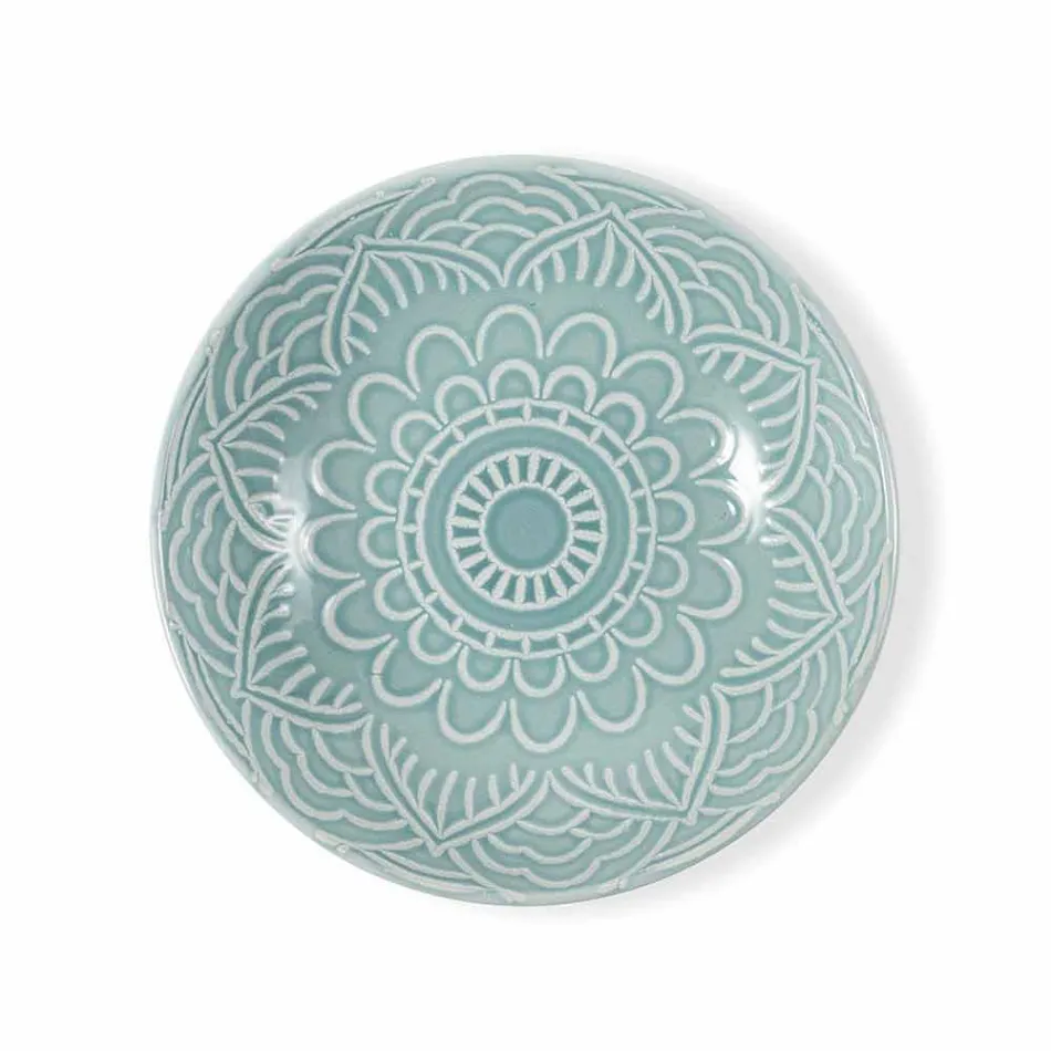 Platos Modernos de Color 18 Piezas Servicio Completo de Mesa en Gres - Creta viadurini