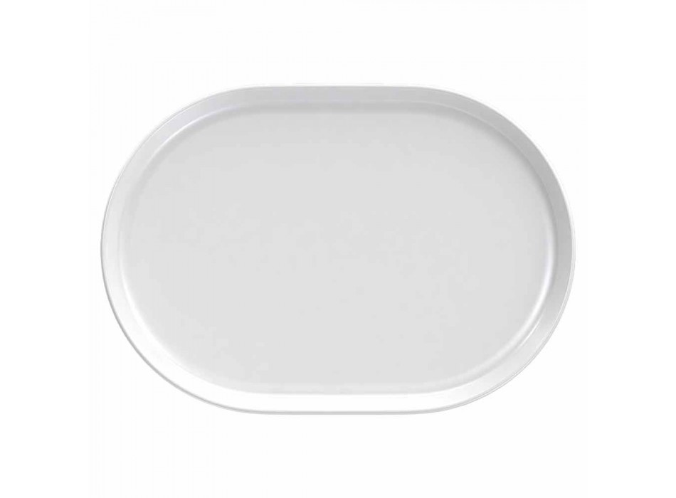 Platos de servicio de diseño ovalado blanco moderno en porcelana 4 piezas - Ártico viadurini