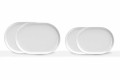 Platos de servicio ovalados blancos de diseño moderno en porcelana 4 piezas - Ártico