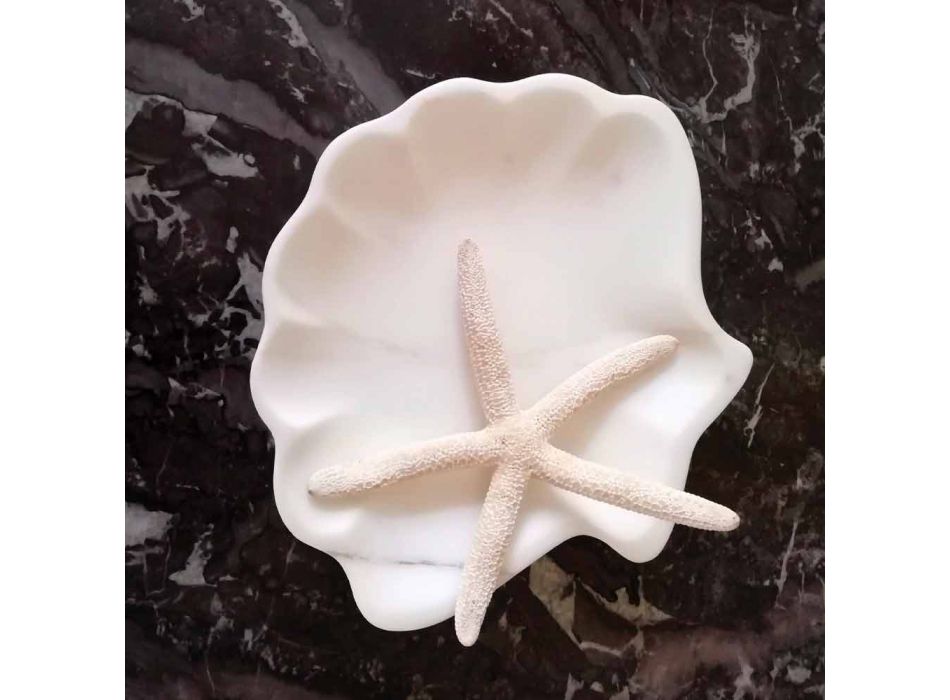 Platillo Seashell Design en mármol estatuario arenado Made in Italy - Mietta viadurini