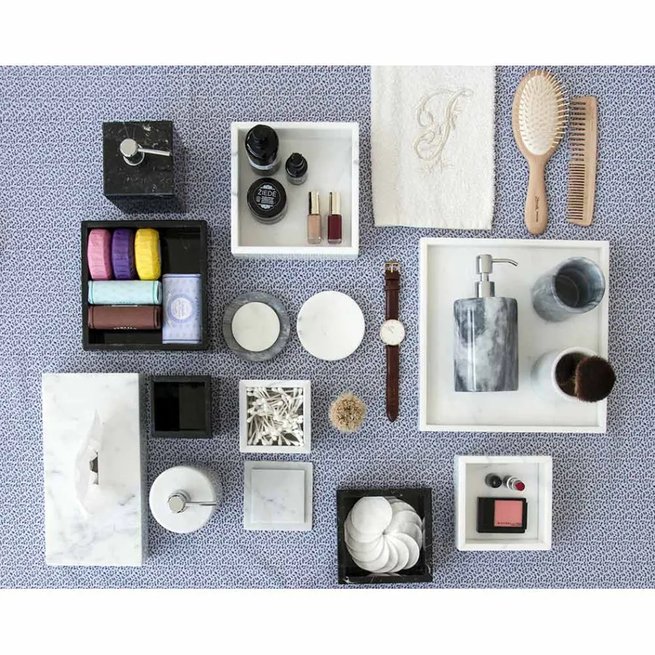 Jabonera de mármol blanco de Carrara hecha en Italia - Sismo viadurini