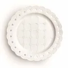 Plato Favor 12 Piezas en Porcelana Blanca Decorada a Mano - Rafiki viadurini