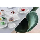 Plato Favor 12 Piezas en Porcelana Blanca Decorada a Mano - Rafiki viadurini