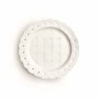 Plato Favor 12 Piezas en Porcelana Blanca Decorada a Mano - Rafiki viadurini