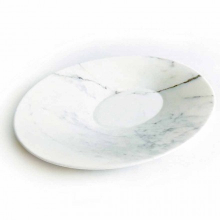 Plato de centro de mesa moderno en mármol blanco de Carrara Made in Italy - Miccio viadurini