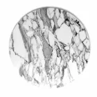 Plato de servicio redondo en mármol blanco de Carrara Made in Italy - Kamil viadurini