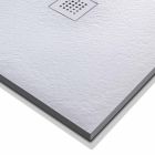 Plato de ducha 100x80 en resina acabado efecto piedra de diseño moderno - Domio viadurini