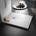 Plato de ducha 100x80 en resina acabado efecto piedra de diseño moderno - Domio