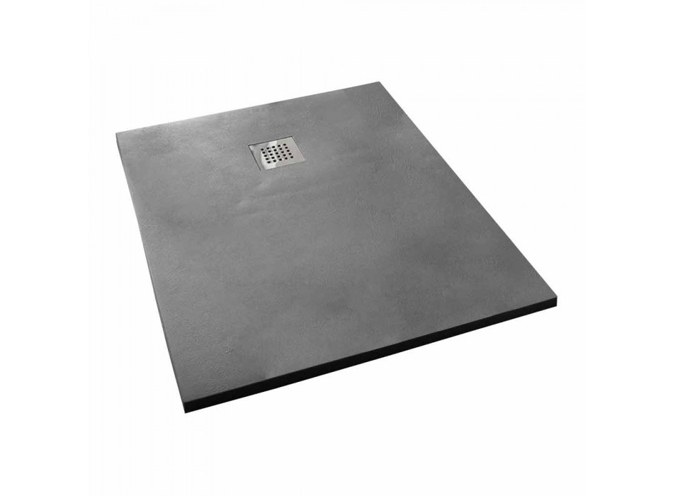 Plato de ducha 120x80 cm de resina efecto cemento de diseño moderno - Cupio viadurini