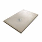 Plato de ducha 120x90 en resina efecto piedra con rejilla de acero - Domio viadurini