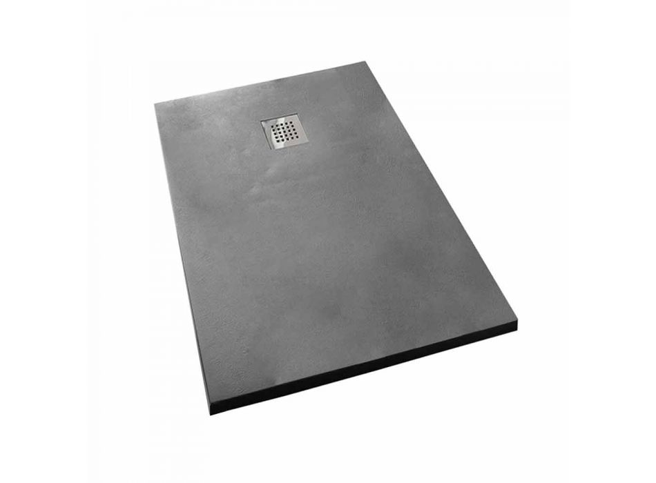 Plato de ducha 140x70 cm en blanco o gris - Resina efecto cemento Cupio viadurini