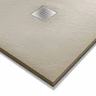 Plato de ducha 170x80 de resina efecto piedra con rejilla de acero - Domio viadurini