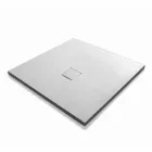 Plato de Ducha Diseño Cuadrado 90x90 Resina Blanca Efecto Terciopelo - Estimo viadurini