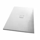Plato De Ducha Rectangular Resina Efecto Terciopelo Blanco 140x80 cm - Estimo viadurini