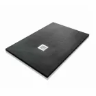 Plato de ducha moderno 120x80 de efecto resina piedra y acero - Domio viadurini