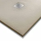 Plato de ducha rectangular 140x80 de resina con rejilla de acero - Domio viadurini