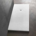Plato de ducha rectangular 140x90 en resina acabado efecto piedra - Domio