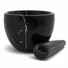 Pequeño Mortero con Mortero en Mármol Blanco Carrara Hecho en Italia - Mirel viadurini